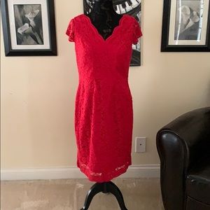 💜 FIRM .. Red Lace Dress